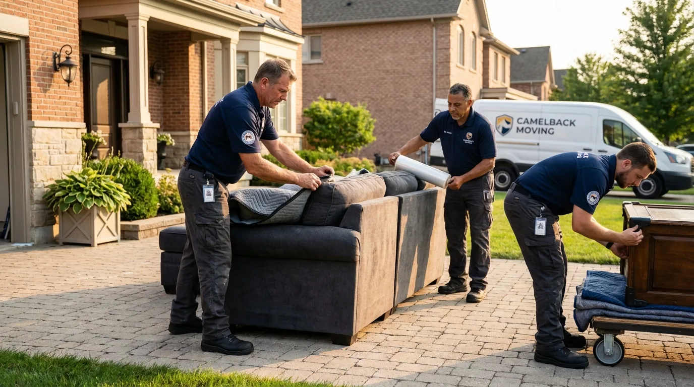 Large estate moving crew wrapping furniture in Plaistow, NH