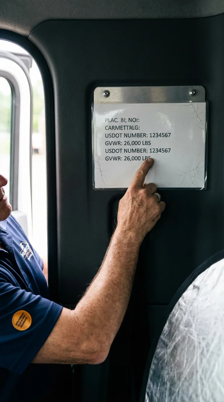 USDOT licensing placard verification in Plaistow